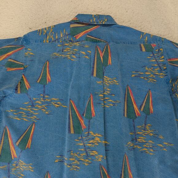 Vintage Chaps Ralph Lauren '80s '90s Short Sleeve Button-down Shirt Men's Large - Picture 5 of 9